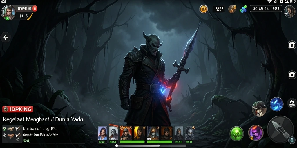 Tampilan gameplay menegangkan dari IDPKING dengan suasana gelap dan mencekam.