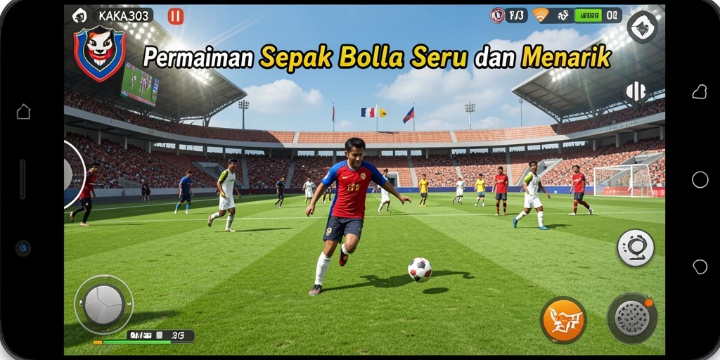 Screenshot gameplay KAKA303 yang menampilkan aksi seru di lapangan.