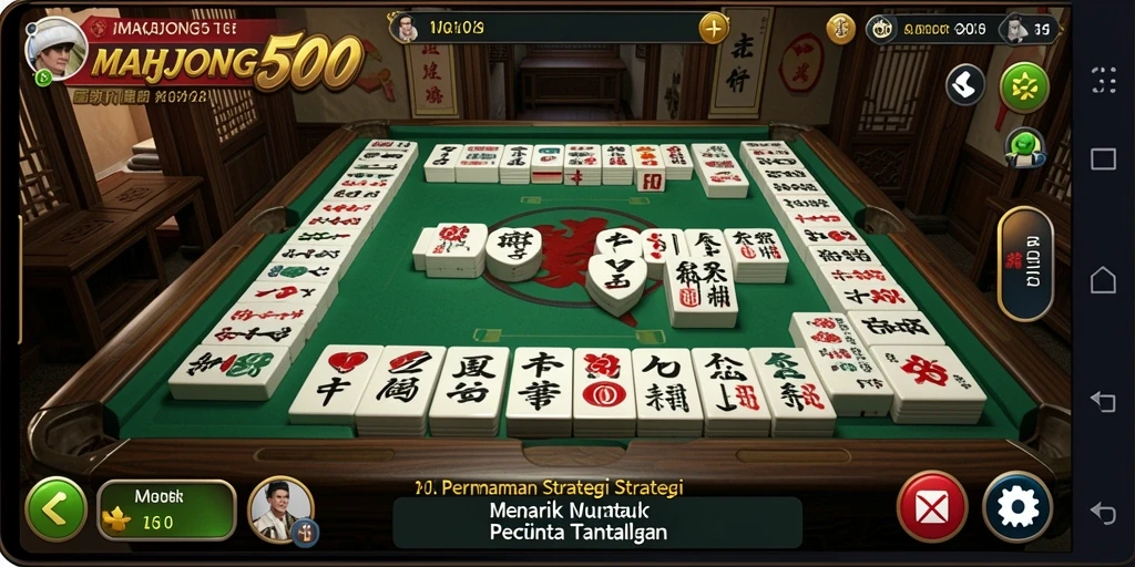 Tampilan menarik gameplay strategi MAHJONG500 yang menantang.