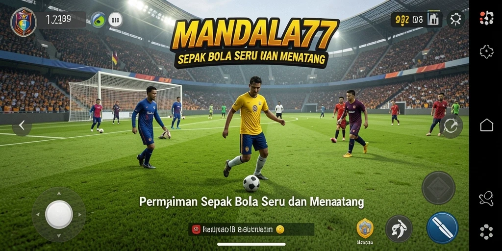 Screenshot MANDALA77 menampilkan aksi sepak bola yang mendebarkan.