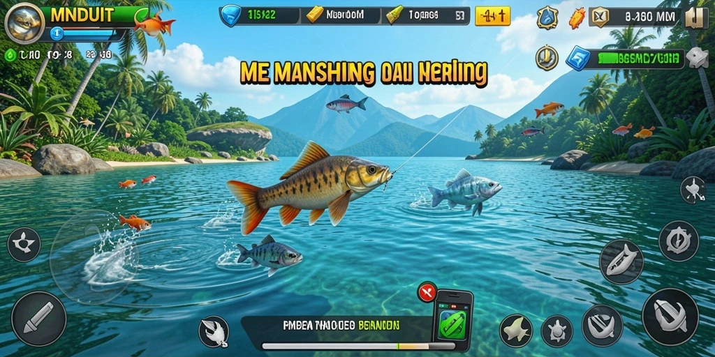 Tangkapan ikan besar dalam gameplay MNDUIT yang memukau.