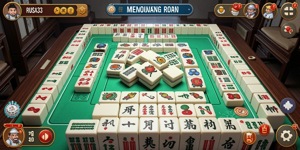Screenshot utama RUSA33 menampilkan gameplay Mahjong yang seru dan menantang.